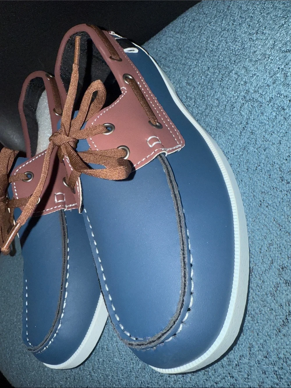 Men's Navy and Brown Casual Boat Shoes